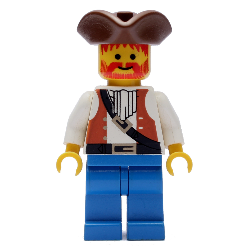 Lego Pirate - Brown Vest, Blue Legs, Brown Tricorne