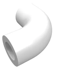 Brick Round 1 x 1 diameter Tube with 90 Degree Elbow (2 x 2 x 1) and Axle Holes (Crossholes) at each end / White