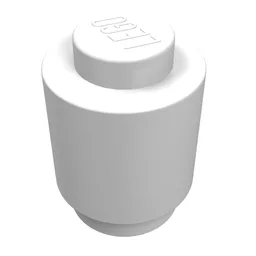 Brick Round 1 x 1 Solid Stud / White