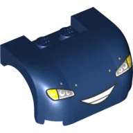 Vehicle Body, Wheel Arch / Mudguard 3 x 4 x 1 2/3 Curved with Front with Headlights, Smile Print (Lightning McQueen) / Dark Blue