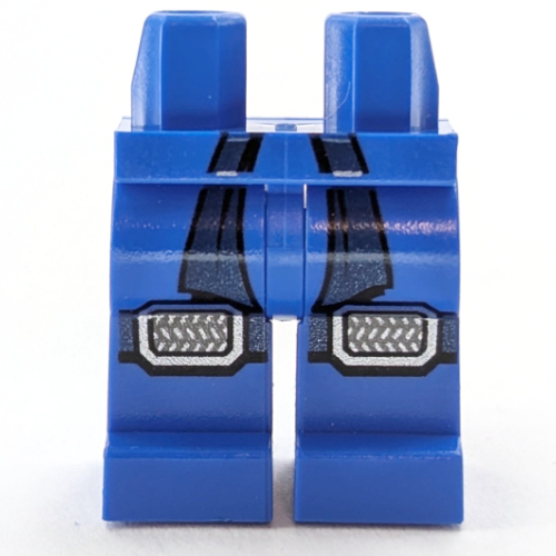 Lego Hips and Blue Legs with Dark Blue Sash, Straps, Knee Pads Print / Blue