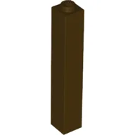 Brick 1 x 1 x 5 with Solid Stud / Dark Brown