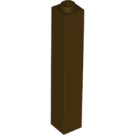Lego Brick 1 x 1 x 5 with Solid Stud / Dark Brown