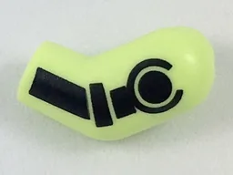Arm, Left with Black Minifigure Skeleton Pattern / Yellowish Green