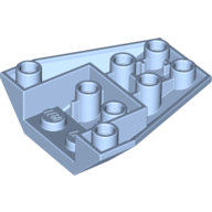 Lego Brick Wedged, Sloped Inverted 4 x 4 Triple [4 Connections between Front Studs] / Bright Light Blue
