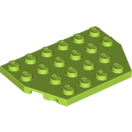 Lego Wedge Plate 4 x 6 Cut Corners / Lime
