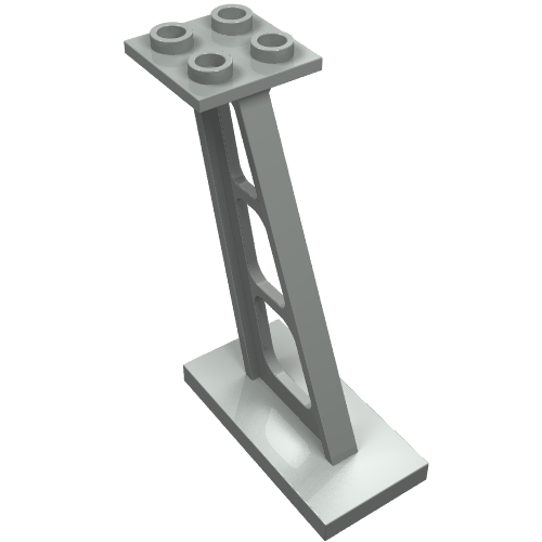 Lego Support 2 x 4 x 5 Stanchion Inclined [5mm wide posts] / Light Gray