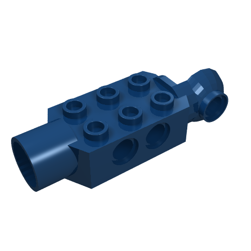 Lego Technic Brick Special 2 x 3 with Pin Holes, Rotation Joint Ball Half [Vertical Side], Rotation Joint Socket / Dark Blue