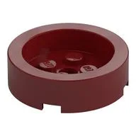Brick Round 4 x 4 with Recessed Center / Dark Red