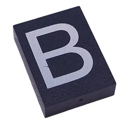 Modulex Tile 3 x 4 with White 'B' Print, without Internal Supports / Modulex Tile Blue