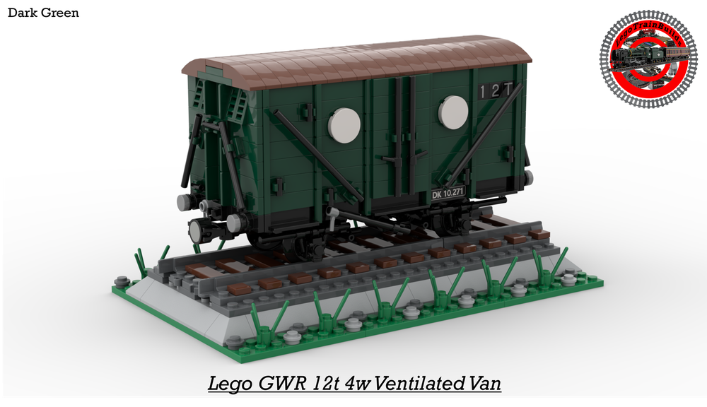 Lego (Dark Green) GWR 12T 4w Ventilated Van (8w)