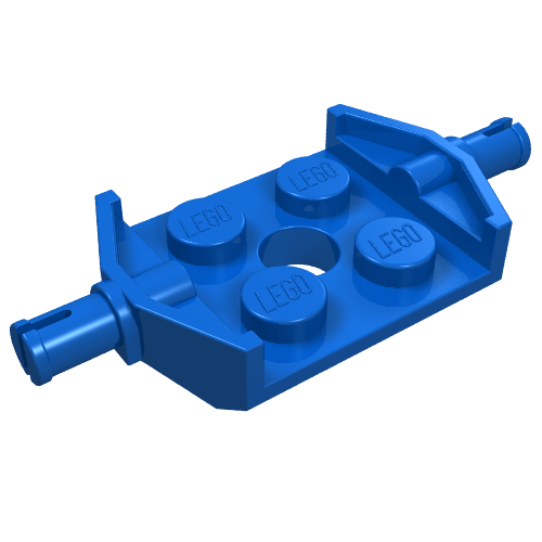 Lego Plate Special 2 x 2 with Wheels Holder Wide / Blue