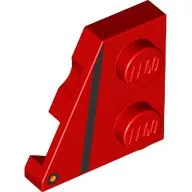 Wedge Plate 2 x 2 Left with Black Stripe Print / Red