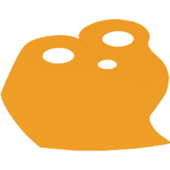 Lego Neckwear Cape, Angled with Wave / Bright Light Orange
