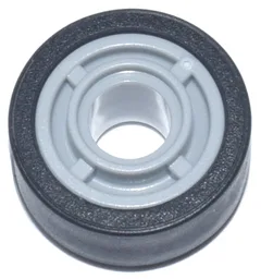 Wheel 11mm D. x 8mm with Center Groove, 4 Spokes with Black Tire 14mm D. x 6mm Solid Smooth (42610 / 50945)