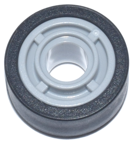 Lego Wheel 11mm D. x 8mm with Center Groove, 4 Spokes with Black Tire 14mm D. x 6mm Solid Smooth (42610 / 50945)