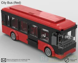 City Bus (City / Minifig Scale, 2023 Revision, Red)