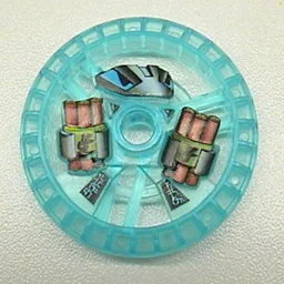 Technic Disc 5 x 5 Notched, Dynamite Print / Trans-Light Blue
