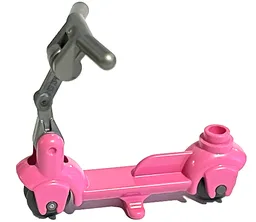 Kick Scooter with Dark Bluish Gray Wheels, Flat Silver Steering Link, and Flat Silver Handlebars (36273 / 3464 / 30377 / 30031)