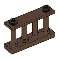 Fence Spindled 1 x 4 x 2 [2 Top Studs] / Brown