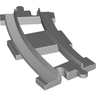 Lego Duplo Train Track 4 x 8 Curved [Short] / Light Bluish Gray