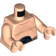Torso, Bare Chest with Hair, Black Belt Print (Malakili), Light Nougat Arms and Hands / Light Nougat
