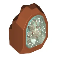 Geode / Rock with Glitter Trans-Light Blue Crystal / Dark Orange