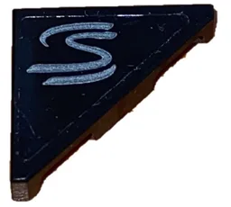 Tile, Modified 2 x 2 Triangular with Stylized Letter S Pattern Model Right Side (Sticker) - Set 75892