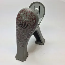 Animal Body Part, Dinosaur, Legs Long, Dark Red, White Scales and 'JPIII' Print / Dark Gray