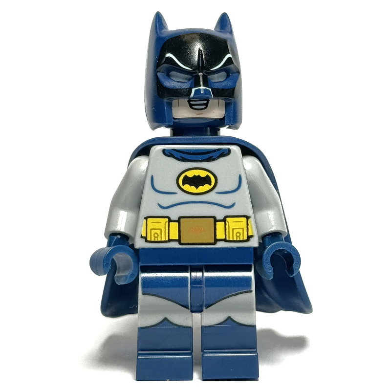 Lego Batman, Light Bluish Gray Suit, Rubber Dark Blue Cape and Cowl (60's TV Series)