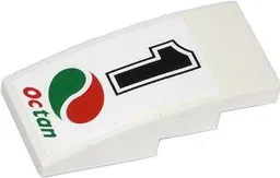 Slope, Curved 4 x 2 with Black Number 1 and Octan Logo Pattern (Sticker) - Set 60053