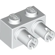 Brick Special 1 x 2 with 2 Pins, Square Pin Holes / White