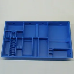 Storage / Sorting Tray, Technic, Fourteen Compartment / Blue