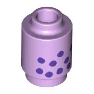 Brick Round 1 x 1 with Dark Purple Dots (Bubble Tea) Print