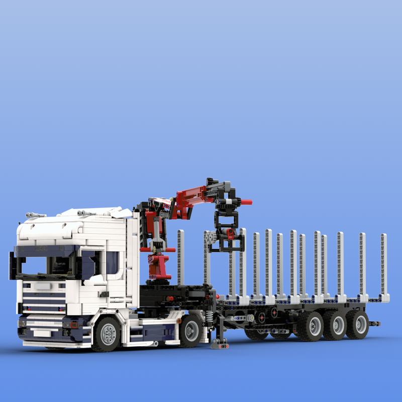 Lego Scania 164L Topline with logging trailer
