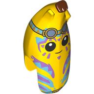 Lego Costume Banana Half with Face, Medium Blue/Lavender Paint, Goggles print / Yellow