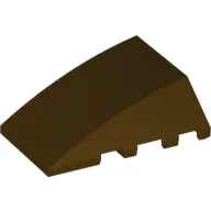 Brick Wedged, Curved 4 x 4 No Top Studs / Dark Brown