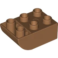 Duplo Brick 2 x 3 with Curved Bottom / Medium Nougat