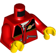 Lego Torso Jacket with Zips, Black Top, Classic Space Logo, White Undershirt Print, Red Arms, Yellow Hands / Red