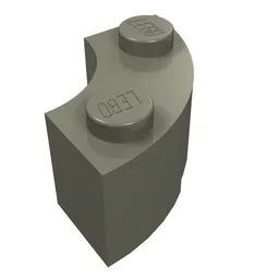 Brick Round Corner 2 x 2 Macaroni with Stud Notch / Dark Gray