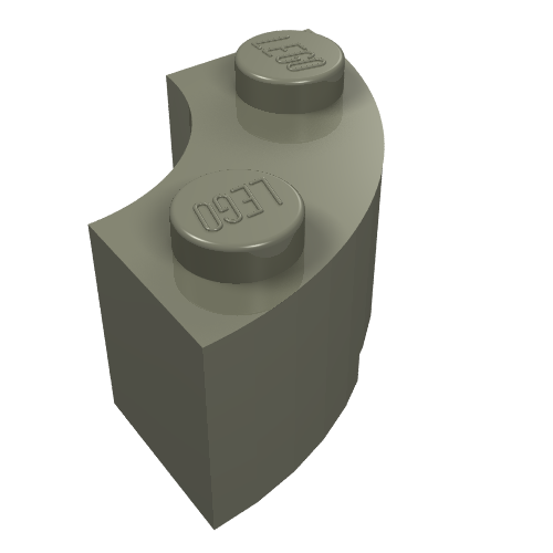 Lego Brick Round Corner 2 x 2 Macaroni with Stud Notch / Dark Gray