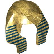 Lego Headdress Nemes (Mummy) with Stud, Dark Blue Stripes Thin Print