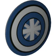 Shield Round Bowed with Dark Blue and Silver Circles, Star Print