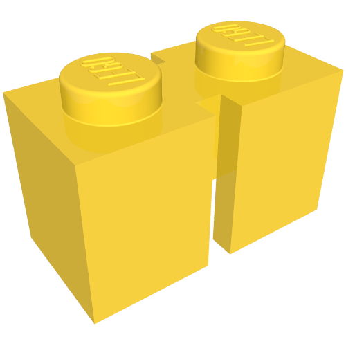Lego Brick 1 x 2 with 2 Slots