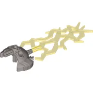 Large Figure Weapon Lightning, Triple with Marbled Trans-Neon Green Bolt Pattern / Flat Silver