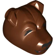 Animal Body Part, Dog Head with Closed Eyes Print (Fluffy) / Reddish Brown