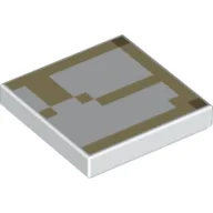 Tile 2 x 2 with Minecraft Iron Golem Skin Print / White
