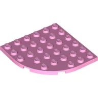 Plate Round Corner 6 x 6 / Bright Pink