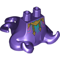 Lego Lower Body with 5 Tentacles with Gold Jewelry print / Dark Purple