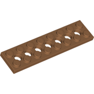 Lego Technic Plate 2 x 8 [7 Holes] / Medium Nougat
